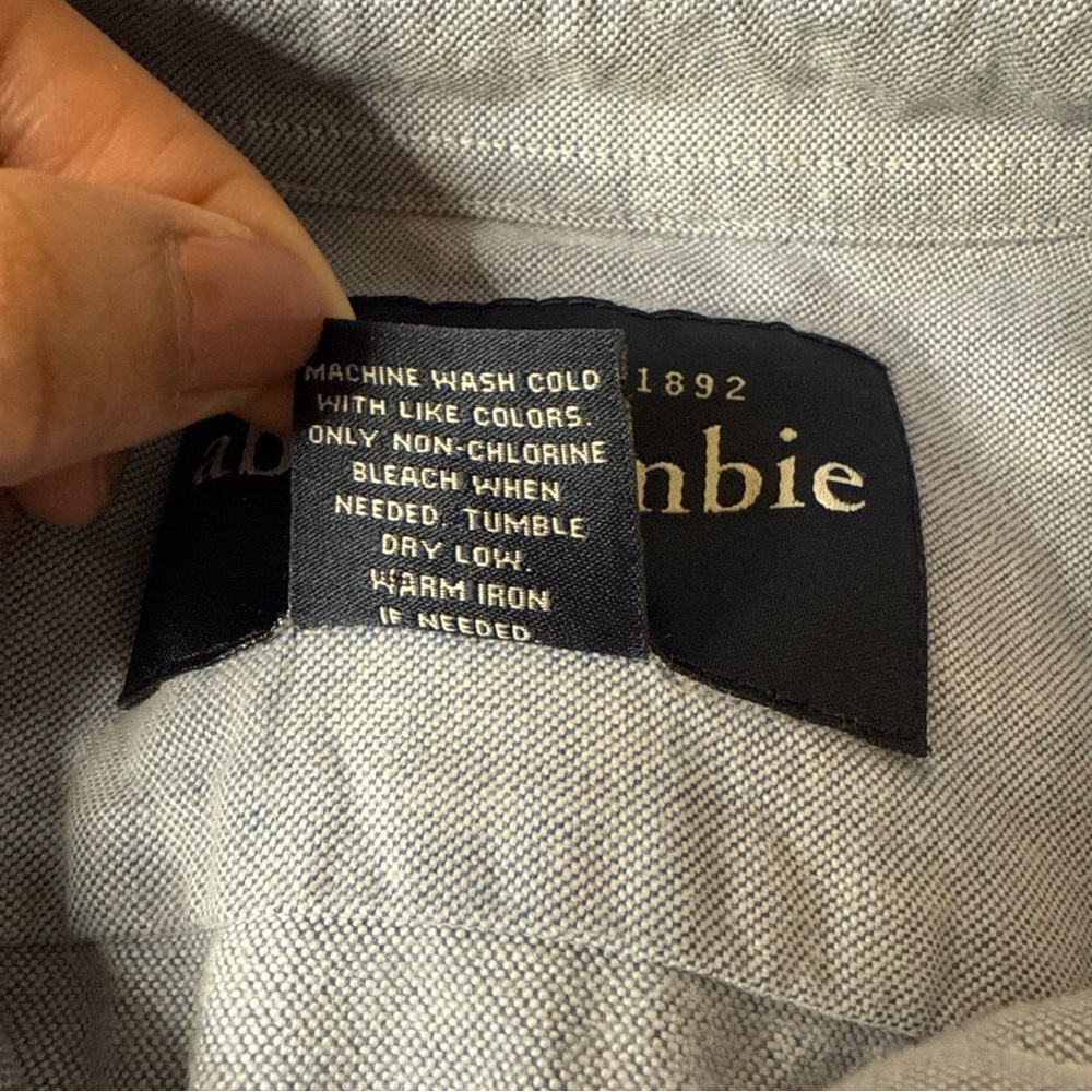 Abercrombie‎ Kids Shirt Blue Long Sleeve Oxford Button Down Large - Picture 4 of 7